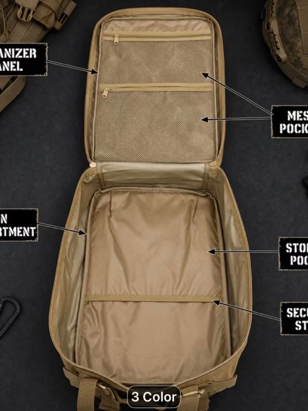 Tactical Military-Style Backpack in Coyote Brown